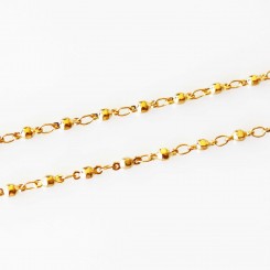 Ball Link Necklace - 28 inches (71cm) - Gold Tone